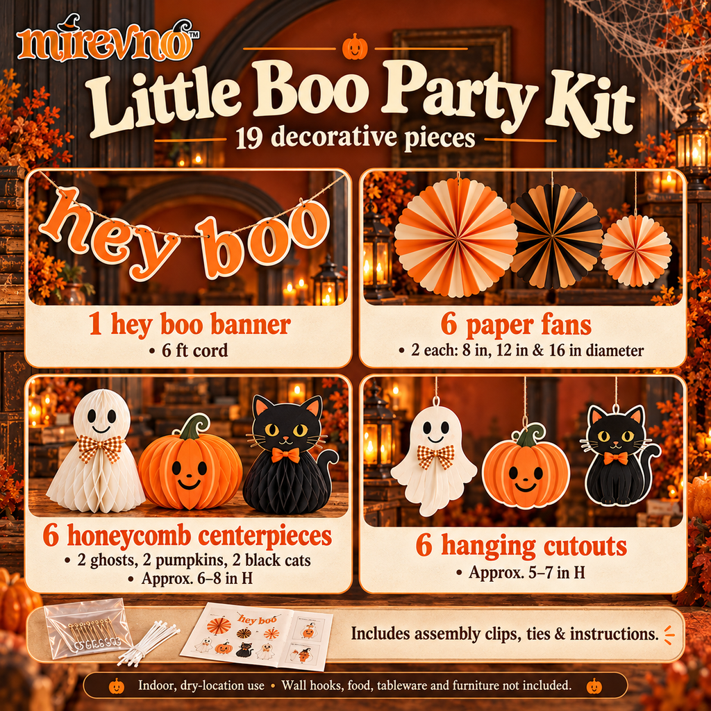 mirevno™ Sweet Boo Halloween Candy Basket — Soft Felt Ghost Treat Holder with Handles for Wrapped Candy, Boo Baskets & Party Displays